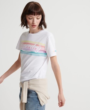 Superdry Rainbow Női Pólók Fehér | DRLHT6348